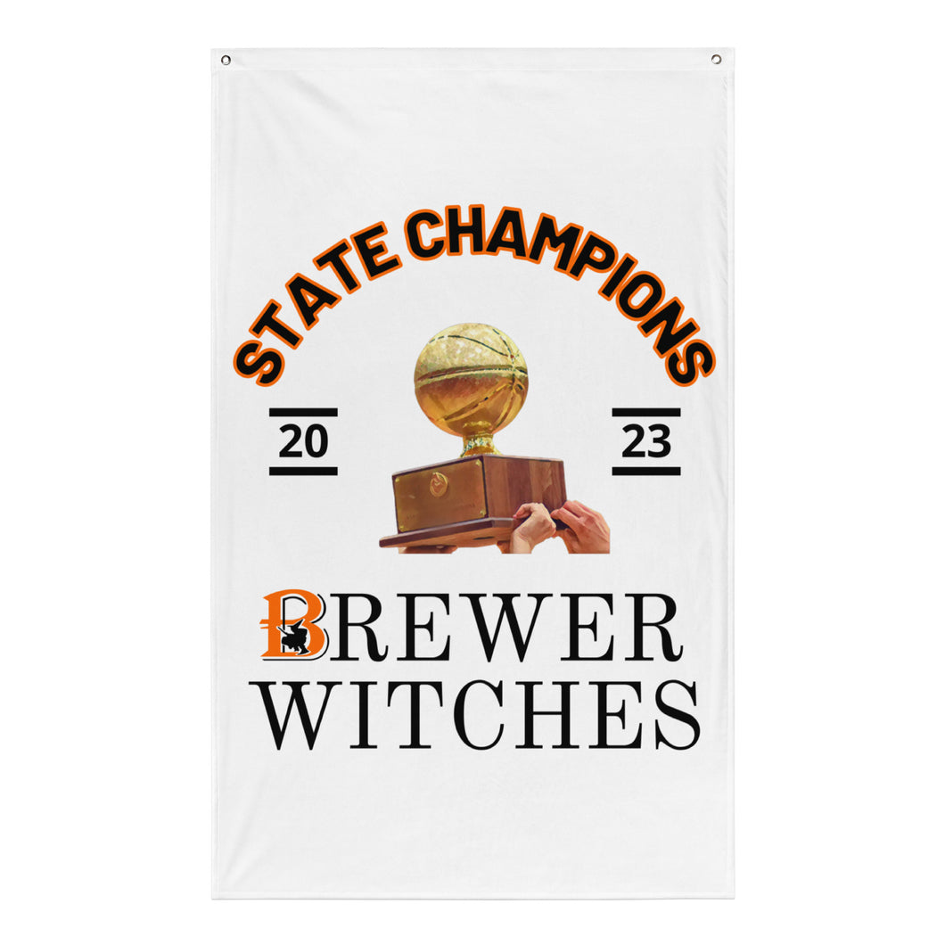 Brewer Witches State Champs 2023 White Flag