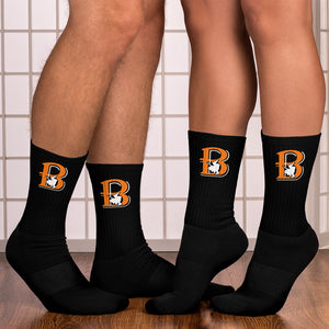 Brewer Black Socks with Orange Logo