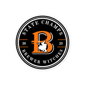 Brewer State Champs 2023 Black Bubble-free Sticker