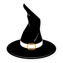 Load image into Gallery viewer, Black and White Witch Hat Bubble-free Sticker
