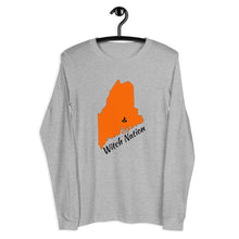 Load image into Gallery viewer, Brewer Witch Nation Orange State of Maine Long Sleeve Tee
