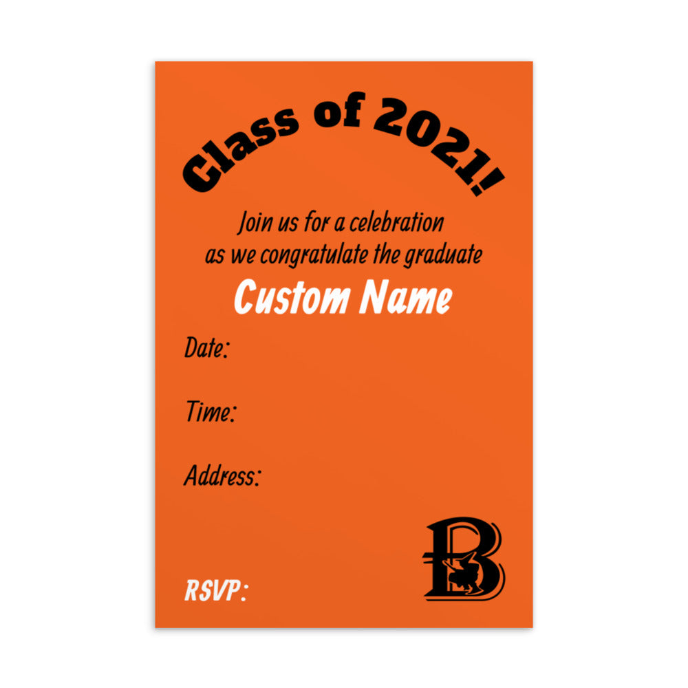 Customized Orange Brewer Graduation Party Invitation