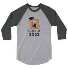 Load image into Gallery viewer, 3/4 Sleeve Class of 2022 Raglan Shirt
