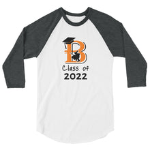 Load image into Gallery viewer, 3/4 Sleeve Class of 2022 Raglan Shirt
